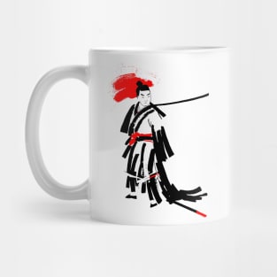 Japanese Samurai ink brush painting Mug